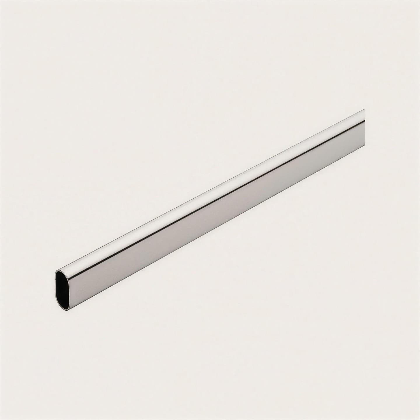 Oval closet rod profile close-up