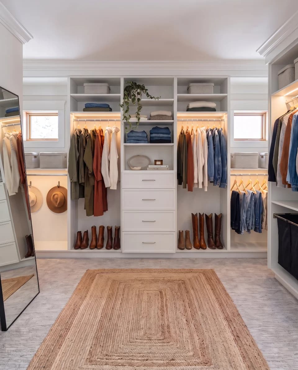 Closet cabinetry in White