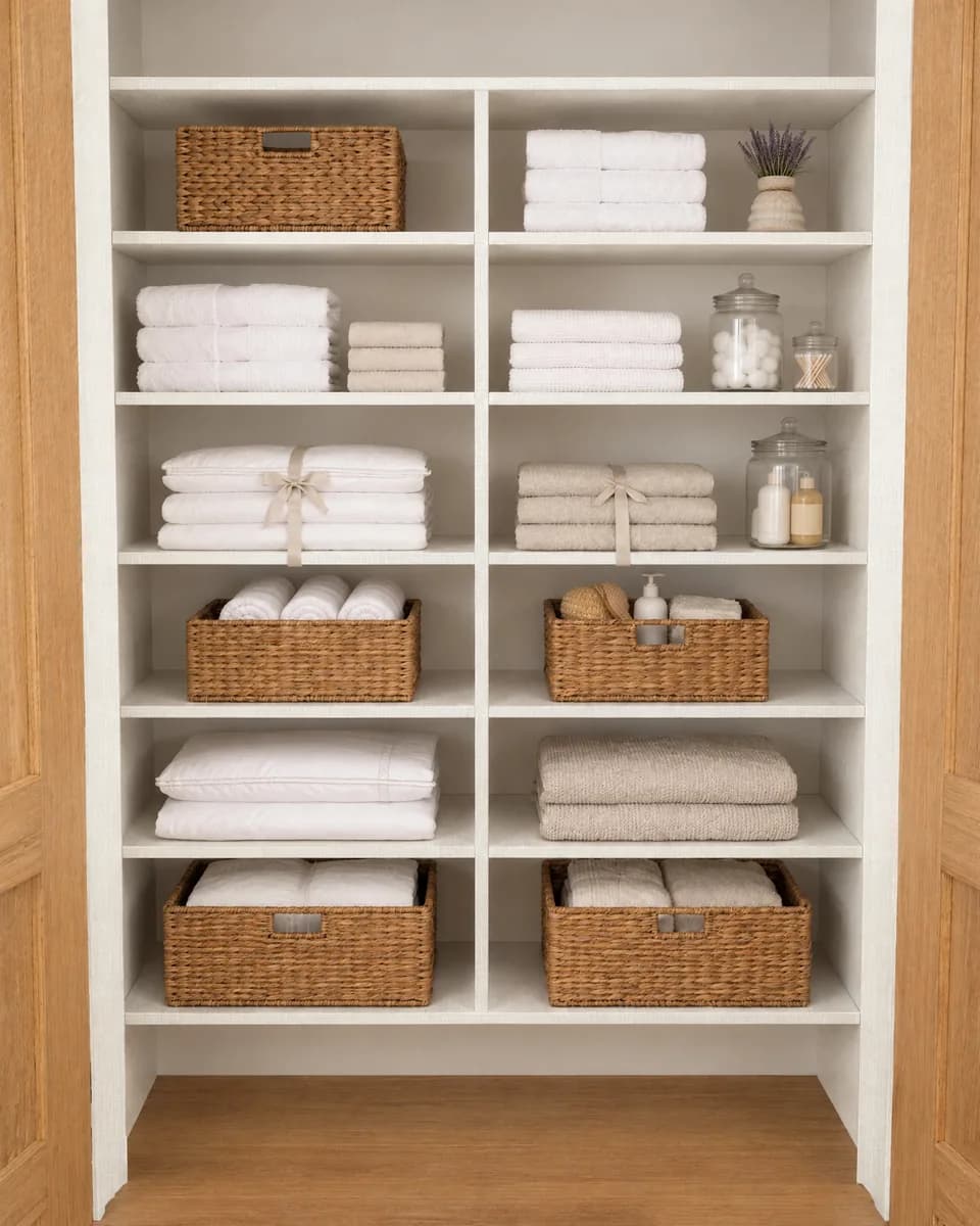 Closet cabinetry in White Linen
