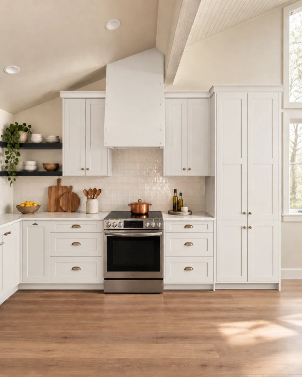 Closet cabinetry in White