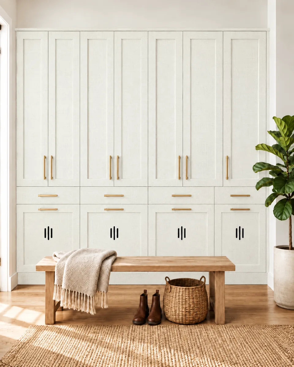 Closet cabinetry in White Linen